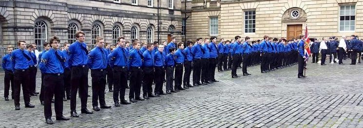 The parade forming for inspection